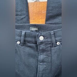 Express High Rise Straight Ankle Jeans - Black